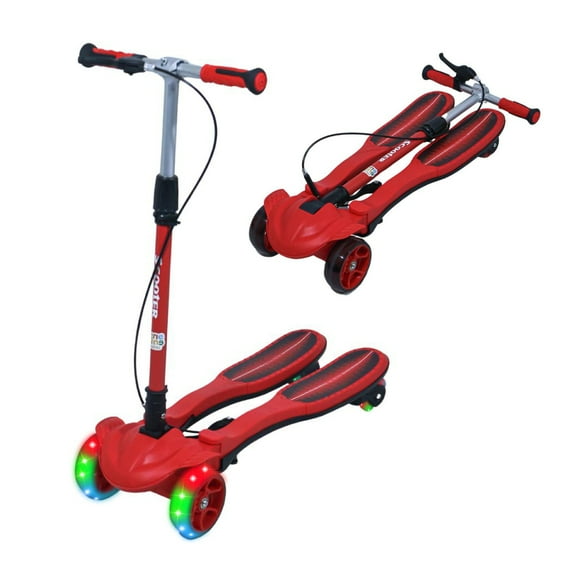 Scooter Patin Del Diablo De Equilibrio 4 Llantas Y Luz Led, Juguete Infantil para Niños y Niñas de 3 Años en adelante, Patín del Diablo, 4 Ruedas