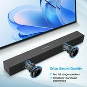 2.1ch Sound Bars for TV with Subwoofer, Bluetooth 5.0 Surround Sound System for TV, 26 Inch Soundbar for Home Theater, ARC/USB/AUX/Coaxial/Optical Connect & Remote Control, 60W Output