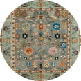 thumbnail image 1 of Ahgly Company Machine Washable Indoor Round Abstract Olive Green Area Rugs, 3' Round, 1 of 7