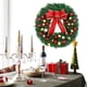 thumbnail image 5 of Widget Corona de Navidad con bolas de nudo de lazo, guirnalda colgante de Feliz Navidad de 20 pulgadas, corona Artificial para decoración de fiesta de pared de puerta delantera Abanopi Widget, 5 of 7