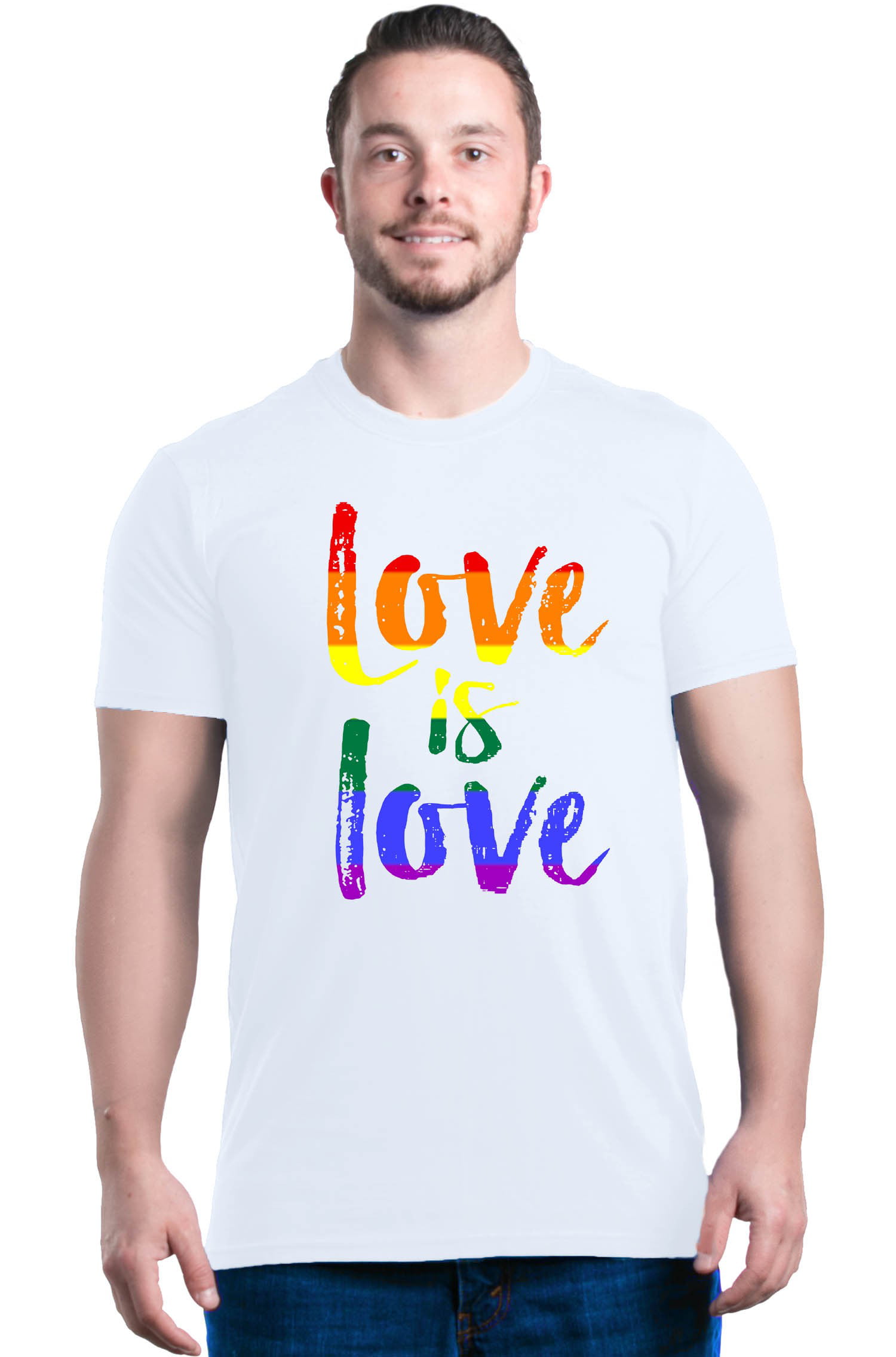 Egnet biograf Kræft Shop4Ever Men's Love is Love Rainbow Gay Pride Graphic T-shirt XXX-Large  White - Walmart.com