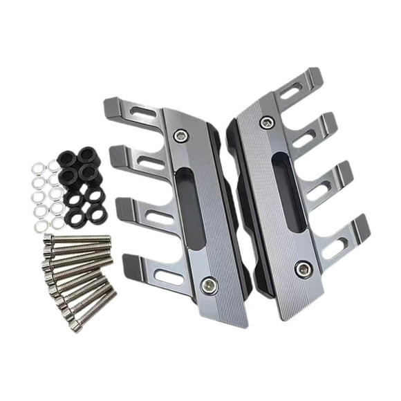 2 Piezas Protector Guardabarros Delantero Cubierta de Protección Delantera Accesorios para Motocicleta Aluminio Resistente Instalación Fácil Adecuado Plata