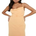 thumbnail image 2 of EIMELI Women Cowl Neck Spaghetti Strap Midi Dress Side Split Sleeveless Backless Ruched Formal Bodycon Long Dresses, 2 of 5