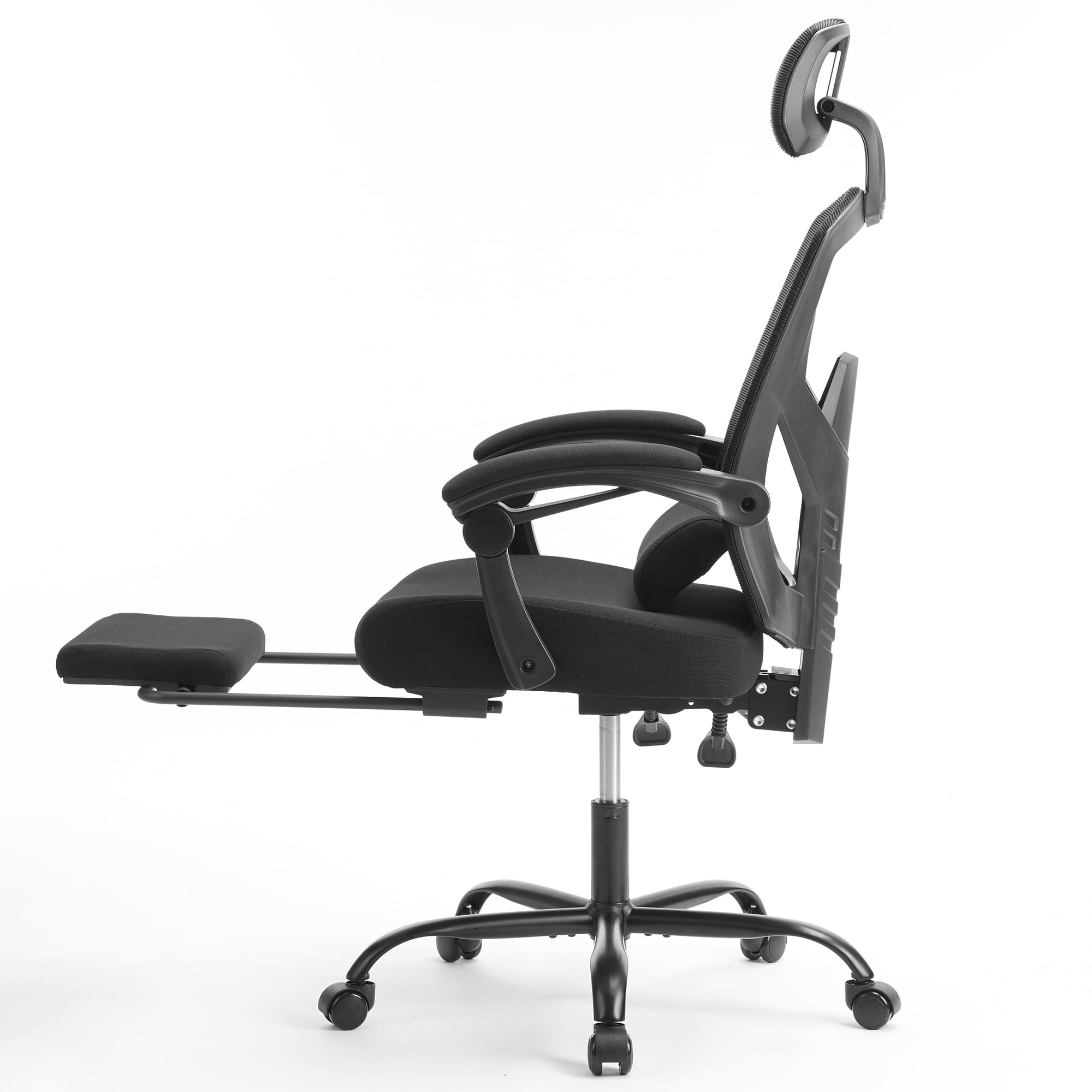 CONCETTA Ergonomic High Back Mesh Office Chair with Headrest, Footrest, Armrests for Adults, Black