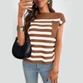 thumbnail image 2 of Tops de Color Sólido para Mujeres, Camiseta de Manga Corta de Cuello Redondo Casual para la Primavera, el Verano, la Fiesta Y el Uso Diario, 2 of 8