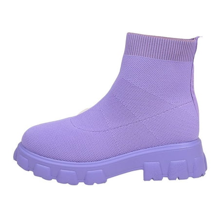 

Solid Color Mesh Weaving Socks Shoes Comfortable Thick Sole High Top Board Sneakers Women s Footwear
