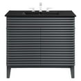 thumbnail image 2 of Modway Render 36" MDF and Particleboard Bathroom Vanity in Gray/Black, 2 of 4