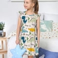 thumbnail image 4 of Fotbe Childish Dinosaur Vestido de Dormir para Niñas de 3 a 10 Años, Mangas Cortas, Estilo Princesa, Pijama Camisón con Mangas Voladas-Small, 4 of 6