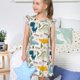thumbnail image 4 of Balery Childish Dinosaur Camisón de princesa para niñas, pijama de algodón con mangas abullonadas, suave y bonito.-XX-Large, 4 of 6