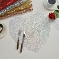thumbnail image 4 of geerera Heart-Shaped PVC Table Mat, Waterproof and Heat-Resistant Placemat, Table Decoration for Valentines Day, Holiday Dining, Party Table Setting, 4 of 7