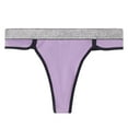 thumbnail image 4 of Aayomet Women's Bikini Underwears Diamond Color Matching Low Rise Underwear (Purple, XS), 4 of 5