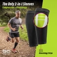 thumbnail image 2 of GO SLEEVES Kinesiology Calf Compression Sleeve Men, Targeted Support for shin splints, Muscle Fatigue, Soreness, Calf Muscle, 2 of 8