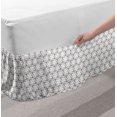 thumbnail image 2 of Vintage Bed Skirt, Continuous Geometry Inspired Shapes Elements Pattern on Plain Backdrop, Elastic Bedskirt Dust Ruffle Wrap Around for Bedding Decor, 4 Sizes, White and Dark Mauve, by Ambesonne, 2 of 2