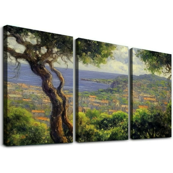 Ullo0ord Bordighera, Claude Monet, Canvas Wall Art 12x16x3pcs