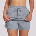 thumbnail image 2 of UDAUDU Lounge Shorts for Women High Waisted Drawstring Soft 2026 Summer Casual Active Wear with Pockets Light Gray M, 2 of 9