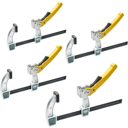 

POWERTEC 4PK 8 inch Bar Clamps Quick Release 600lb Clamping Capacity Gear Bar Clamps Woodworking Clamps Quick Grip Clamps One Handed Clamps 71586-P2