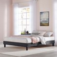 thumbnail image 2 of Platform Bed Frame, King Size, Velvet, Dark Grey Gray, Modern Contemporary Urban Design, Bedroom Master Guest Suite, 2 of 5