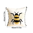 thumbnail image 3 of Pillows for Couch, Honeybee Embroidered Cushion Covers With Poms Tassels Decor Pillow Cases, 3 of 8