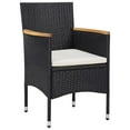 thumbnail image 2 of vidaXL 7 Piece Garden Dining Set Poly Rattan Black, 2 of 5