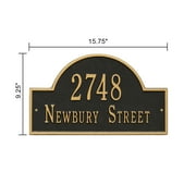 Personalized Whitehall Products Standard Wall 2-Line Arch Marker in Black/Gold