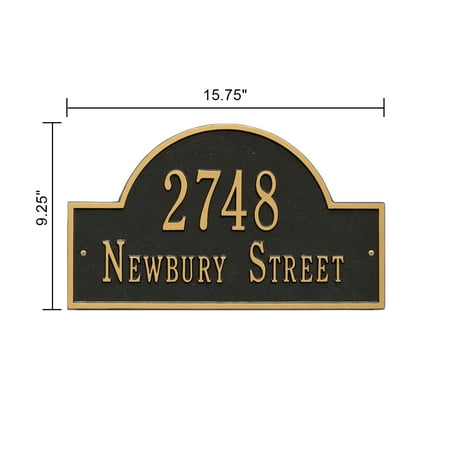 Personalized Whitehall Products Standard Wall 2-Line Arch Marker in Black/Gold