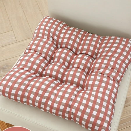 

YEHGEQ Seat Cushion Gingham Plaid Buffalo Checkered Premium Plush Country Farmhouse Chair Cushion Pads With Tear Proof Ties Assorted Colors（16*16inch）