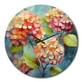 thumbnail image 2 of Designart "Coral Hydrangea curious" Floral Oversized Wall Clock, 2 of 6