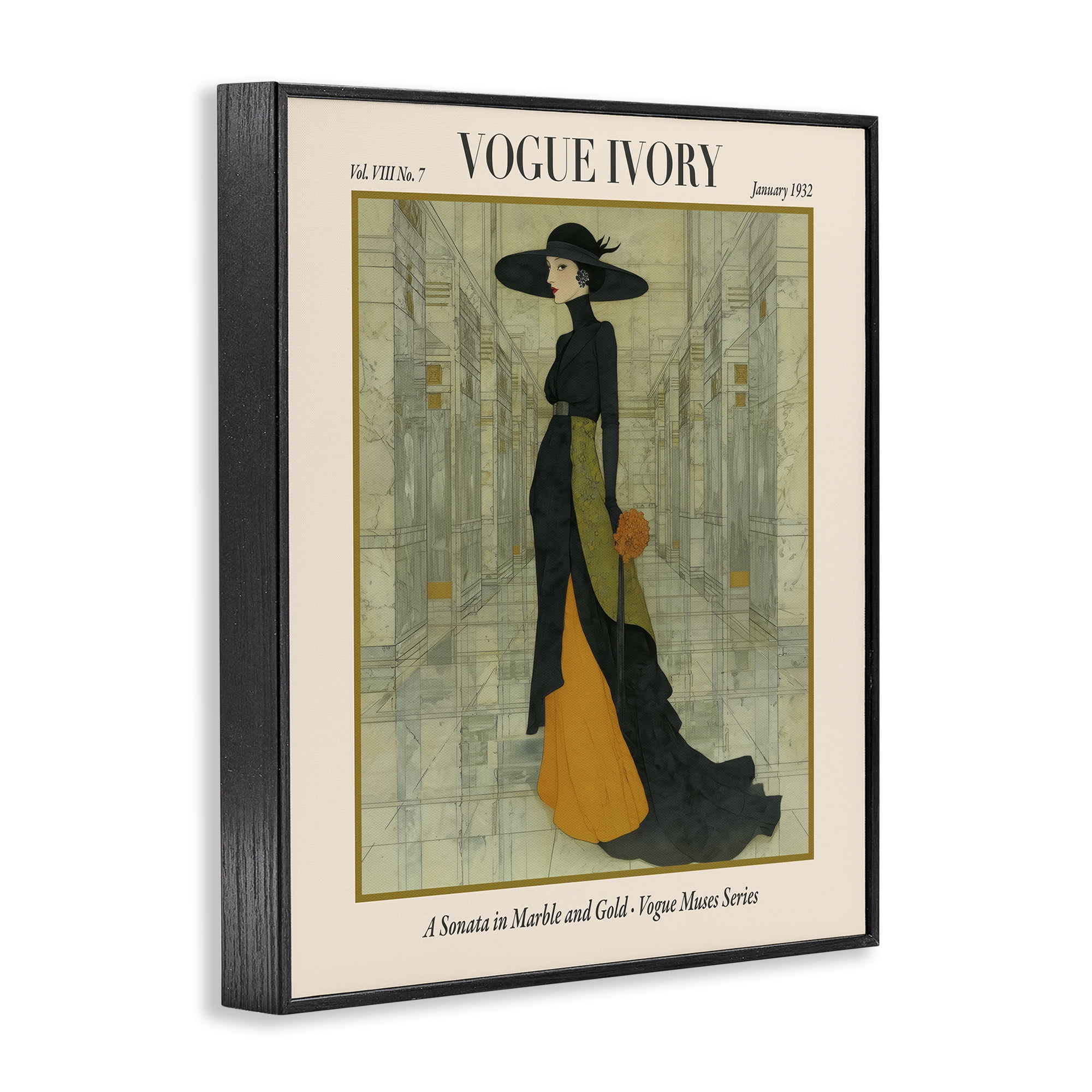 Stupell Industries Ivory Hall Magazine Black Framed Giclee Art, design by A Barefoot Stylist