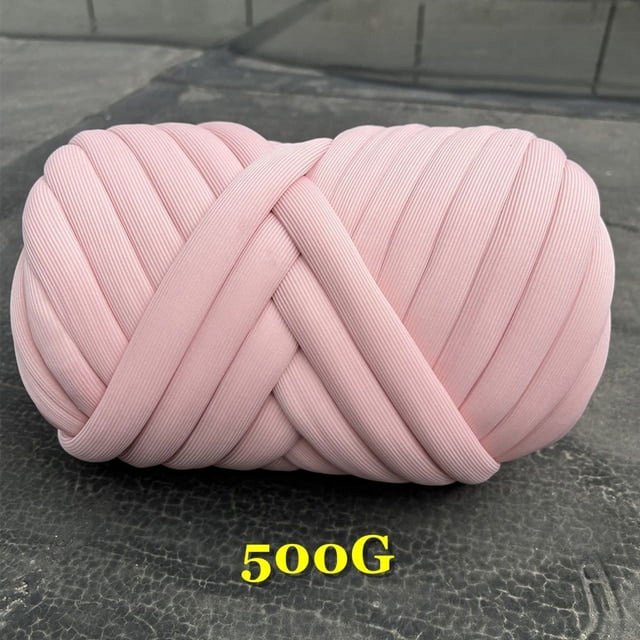 New Striped Core Spun Crochet Yarn Ice Silk Feeling Polyester Cotton Rope for Handbag Pet Nest Fashion Home Decoration