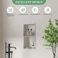 thumbnail image 1 of ‌12x24 Inch Stainless Steel Shower Niche, 2 Tier Waterproof & Rustproof Recessed Bathroom Shelves, No Tile Needed, Space Saving Wall Mount Organizer for Small Spaces Apartments, Silver, 1 of 8