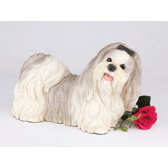 Shih Tzu Gray and White Cremation Pet Urn for a Dog Memorial in remembrance of your beloved family pet