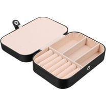 Siloon Jewelry Box, PU Leather Small Portable Travel Case, 2 Layers Organizer Display Storage Holder Boxes for Rings, Earrings, Necklaces, Bracelets