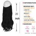 thumbnail image 4 of Hairpiece Hair Extensions with Invisible Transparent Wire Adjustable Size Removable Secure Clips in Curly Wavy Hidden Secret Hairpiece for Women 20 Inch 4.5 Oz -Black Brown Blonde, 4 of 8