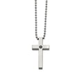 thumbnail image 1 of Titanium Polished 1/2pt. Diamond Cross Necklace 22in, 1 of 3