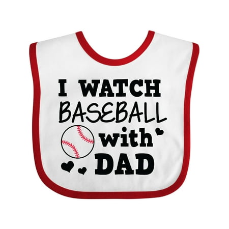 

Inktastic I Watch Baseball with My Dad Gift Baby Boy or Baby Girl Bib