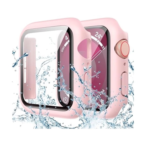 wonima88 Waterproof Case Compatible for Apple Watch Screen Protector Series 6/5/4, SE 3/2/1 40mm, Hard Bumper with Tempered Glass for iWatch Cover 40 mm