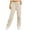 Beige, variant on felwors Women's Casual Fleece Lined High Waist Joggers - Elastic Waistband with Pockets Black, S