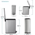 thumbnail image 7 of Home Zone Living 12 Gallon and 1.3 Gallon Kitchen Trash Can Value Bundle Set, Stainless Steel Wastebasket with Lid and Slim Design, 7 of 7
