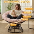 thumbnail image 2 of OMNIBERG Ergonomic 360° Swivel Wicker Papasan Chair, Oversized Indoor Outdoor Rattan Egg Sofa Chair Lounger with Soft Thick Cushion for Living Room, Bedroom, Patio, Yard, Pink, 2 of 9