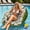 Green, variant on Inflatable Lounge Sofa Pool Float, 3-in-1 Floating Chair with Cooling Mesh Seat and Cup Holder, Convertible Water Hammock & Floating Sofa, Tropical Inflatable Pool Lounger