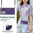 thumbnail image 4 of Crossbody Case for Samsung Galaxy S21 Ultra 5G Case with Card Holder,Galaxy S21 Ultra Wallet Case for Women Girl PU Leather Lanyard Strap Magnetic Clasp Kickstand ID Credit Card 6.8",Purple, 4 of 17