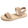 thumbnail image 3 of Mostsola Womens Sandals Open Toe Slingback Flats Summer Braided Sandal Platform Beach Shoes, 3 of 9