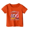 thumbnail image 3 of lnmuld Girls Cute Summer Tops Graphic Print Short Sleeve Tee Shirt Casual Crewneck Top for School Season Comfortable Daily Wear Color:Orange,Size:1-2 Years, 3 of 4