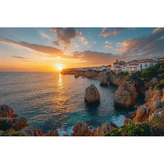 Portugal Lagos Coast Algarve Jigsaw Puzzle 1000 Piece for Adults Wooden Travel Gift