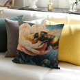 thumbnail image 3 of Patifu Bee Flowers Throw Pillow Covers Soft Decorative Blue and Green Throw Pillowcases Cushion Case Square for Home Decor Bed Couch Car Living Room  18x18in, 3 of 5