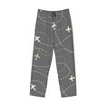 thumbnail image 4 of Fotbe Men'S Airplane Routes Around The Worldclassic Pajama Pants With Elastic Waist And Drawstring Pockets，Pajama Pants Mens Lounge Pants Super Soft, 4 of 9