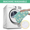 thumbnail image 6 of Turquoise Daisy Flower Yellow Centers Pattern Square Tablecloth,Waterproof Square Table Cover,Wipeable Spillproof Washable Table Cover for Home Kitchen Party Decor 42"X42"(107x107cm), 6 of 6