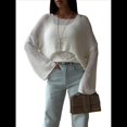 thumbnail image 3 of Suéter de Verano para Mujer, Cuello Redondo, Corta, Informal, de Punto, Tipo Pulóver S, 3 of 10