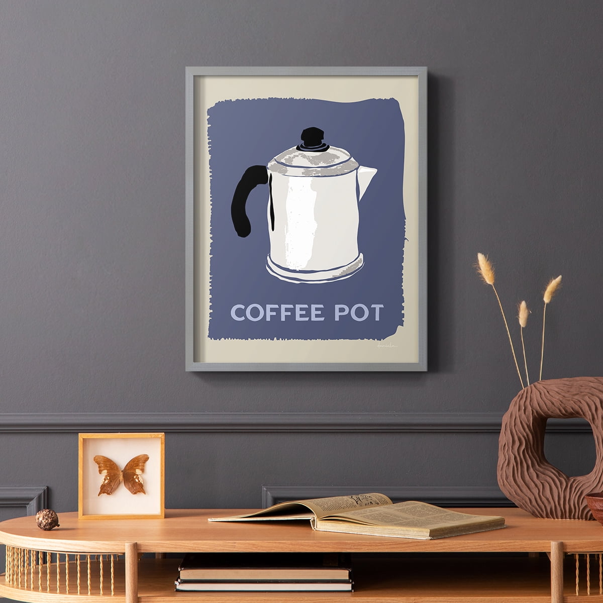 Modern Coffee I in Gray Solid Wood 8 x 10 Framed Print