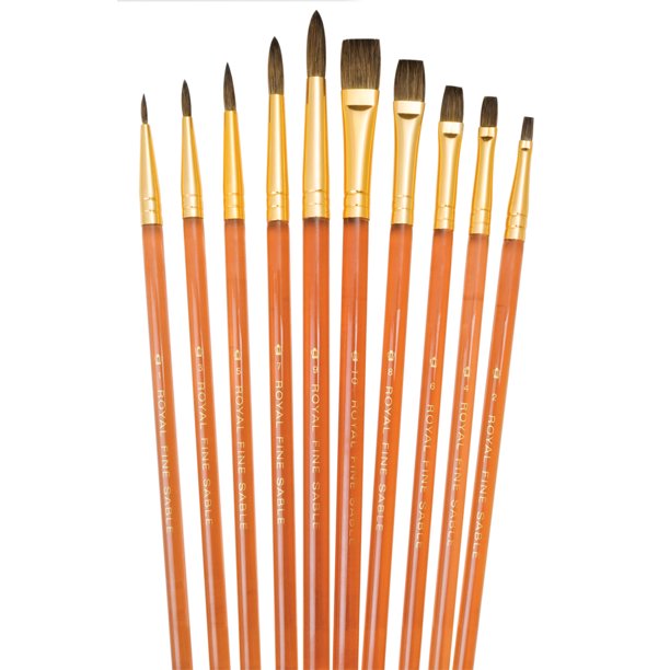 Royal Brush Super Value Brush Set, Sable, Shaders & Rounds Walmart